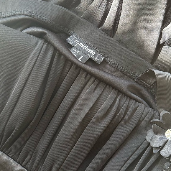 One Shoulder Floral strap Black Formal Prom Wedding guest dress 🖤 - Picture 5 of 10